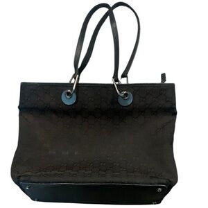 Gucci Eclipse shoulder bag canvas and leather black